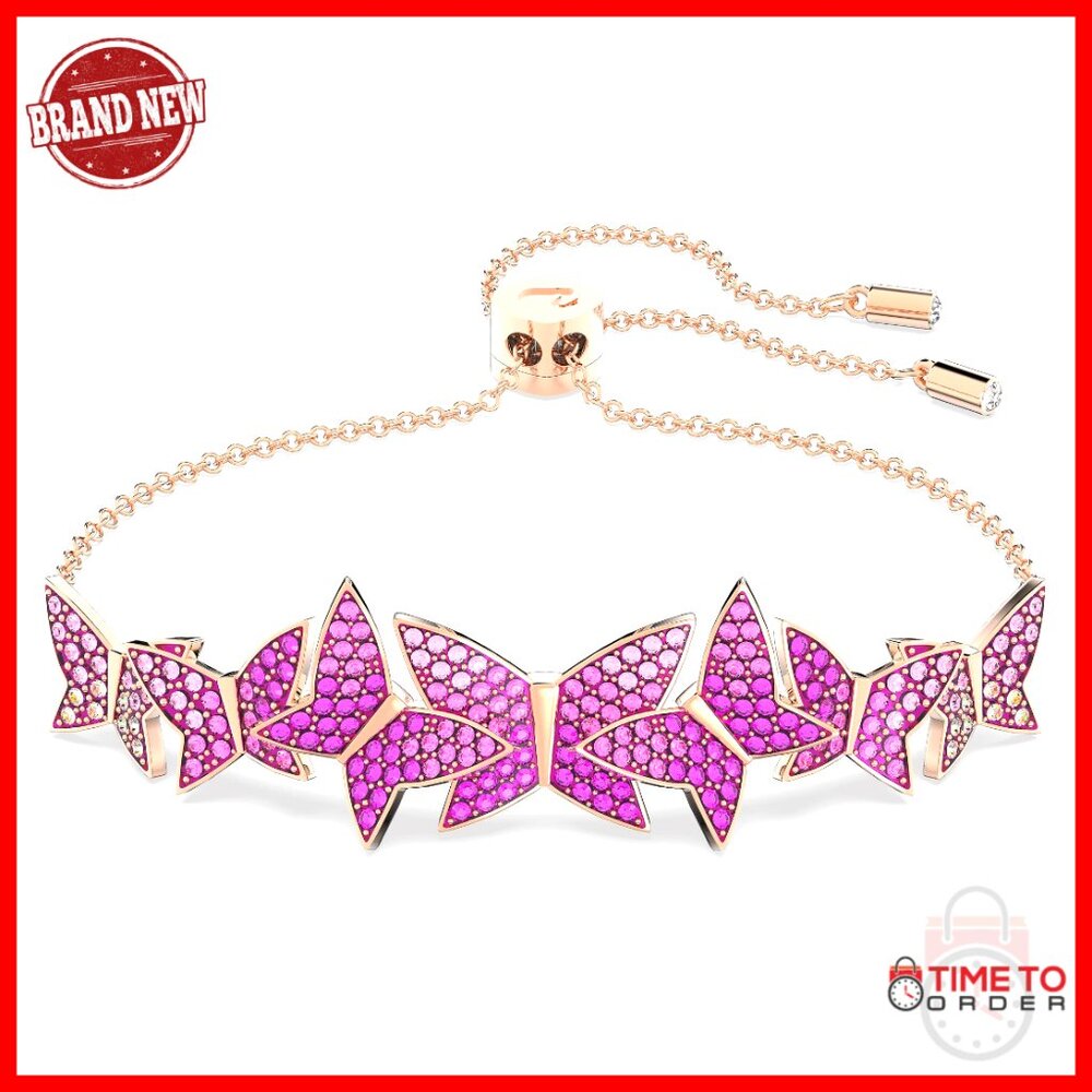 Crystal Jewelry Set Butterfly Motif Rose Gold Tone Elegant Collection